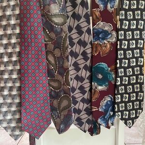 Men’s Silk Neckties Neck Ties (6) - Halston, Caravaggio, Land's End, and more!